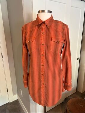 Ryan Michael Long-Sleeve rust w/ hombre stripe tunic. Like new.